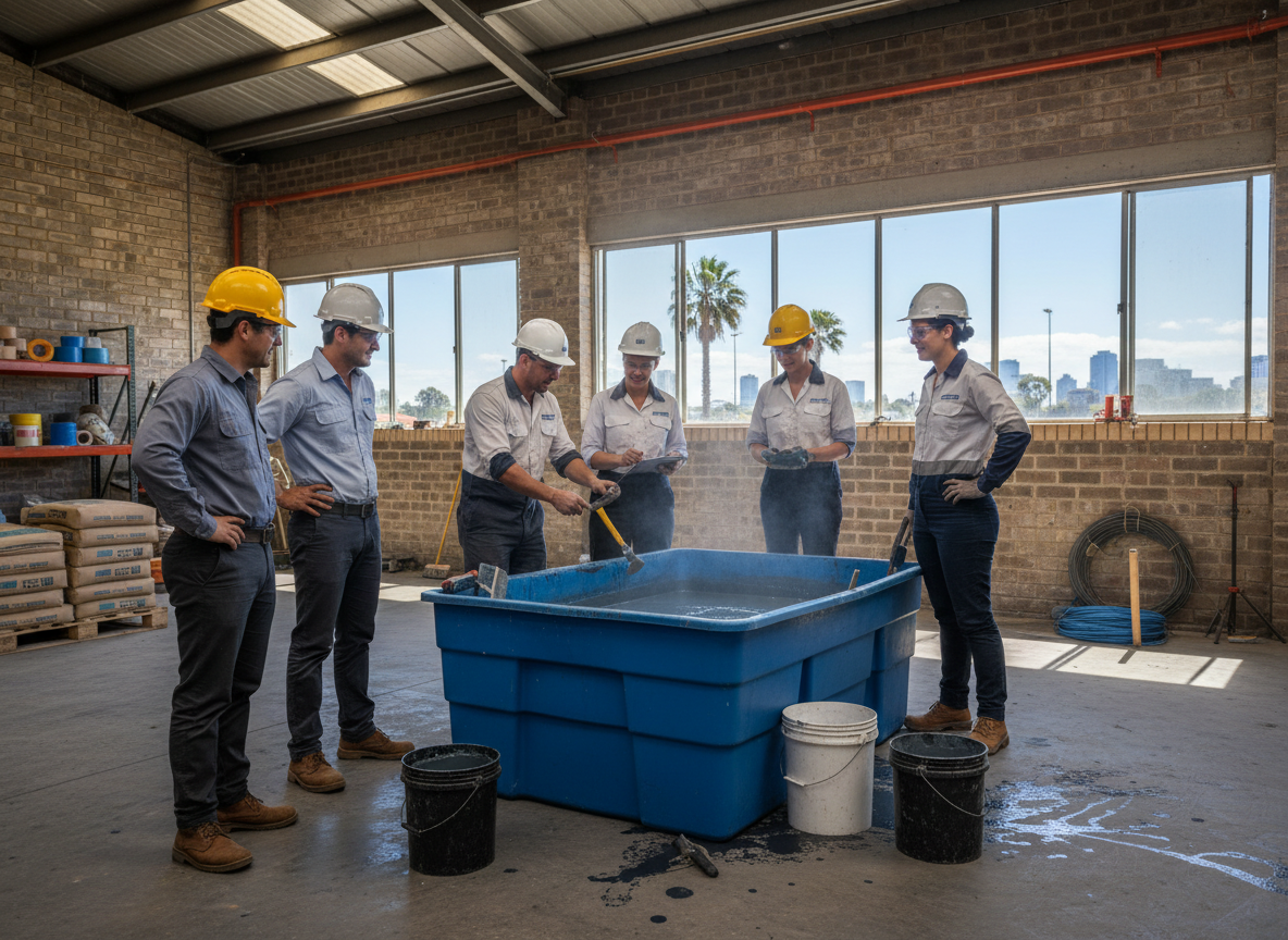 The Waterproofing Perth team at work in Perth